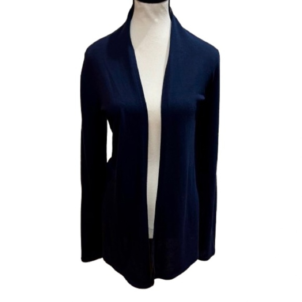 Anthropologie Open Front Long Cardigan Navy Size Small Mix by Anthropologie
